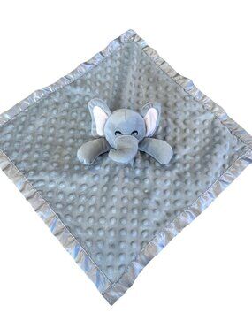 Pro Goleem Gray Elephant Lovey Security Blanket Minky Dot Satin